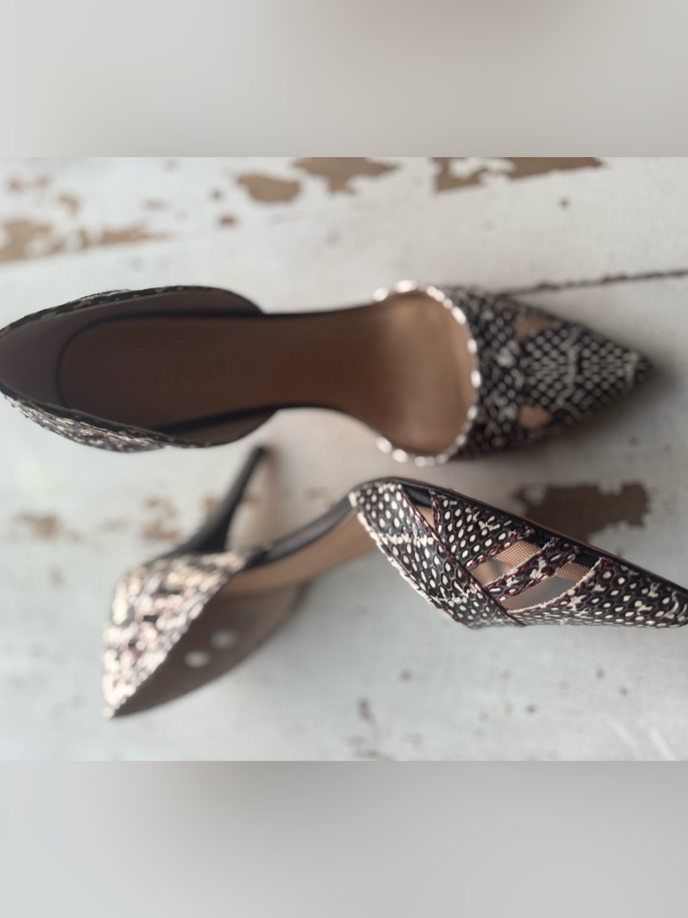 L.A.M.B. Patterned Pointed Toe Heels